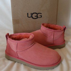 NIB UGG‎ ULTRAMINI SUEDE SHEARLING BOOTS PINK